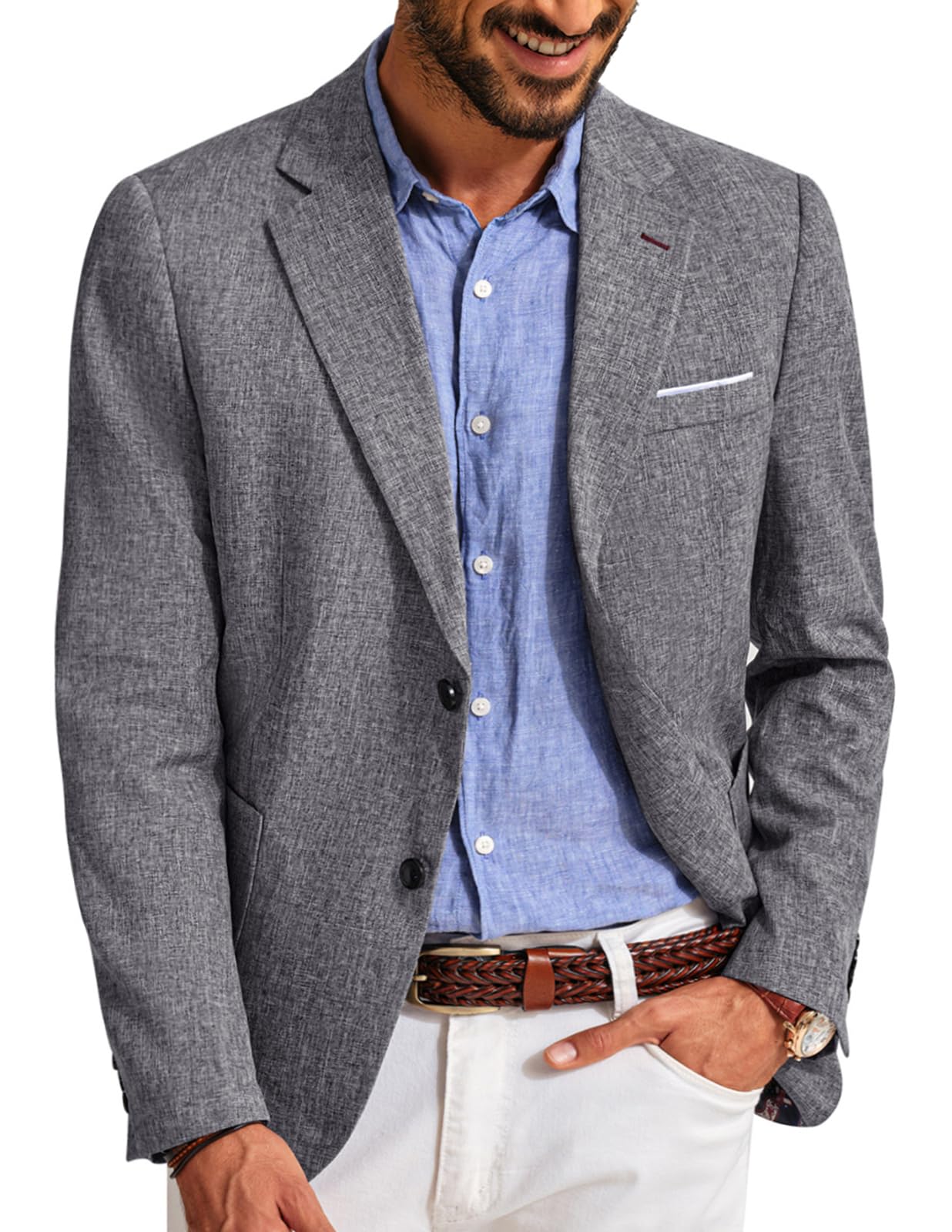 PJ PAUL JONES Mens Casual Sport Coats Two Buttons Lightweight Business Sport Blazer